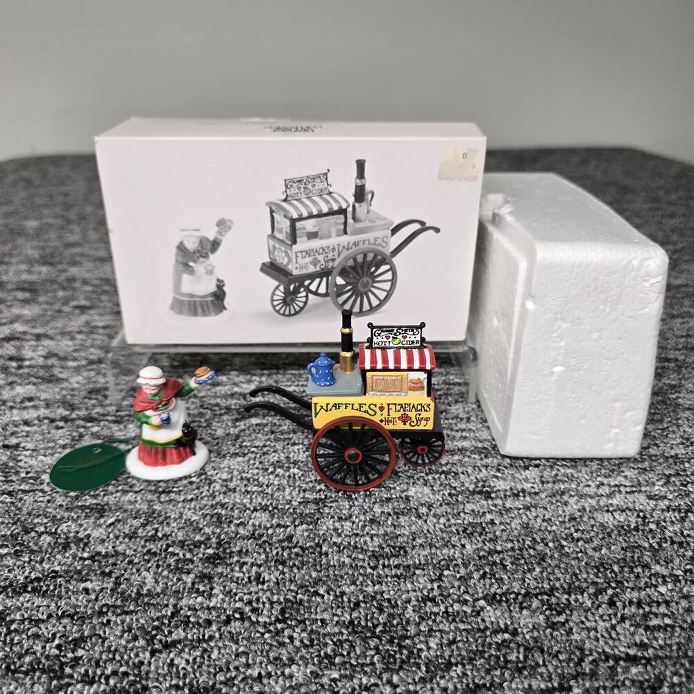 Dept 56 Heritage Village Christmas Bazaar Flap Jacks & Hot Cider 56596 Set of 2